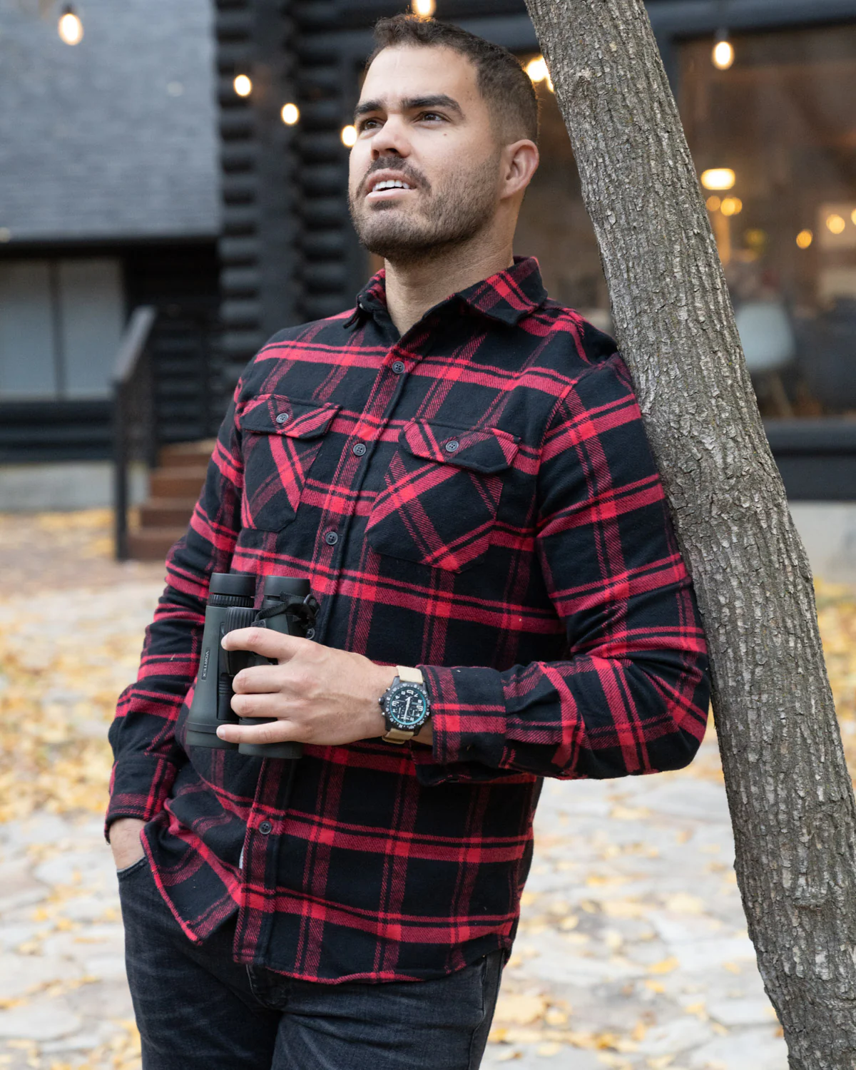 Field Grand Flannel, Huntsman Plaid in Black - Image 12