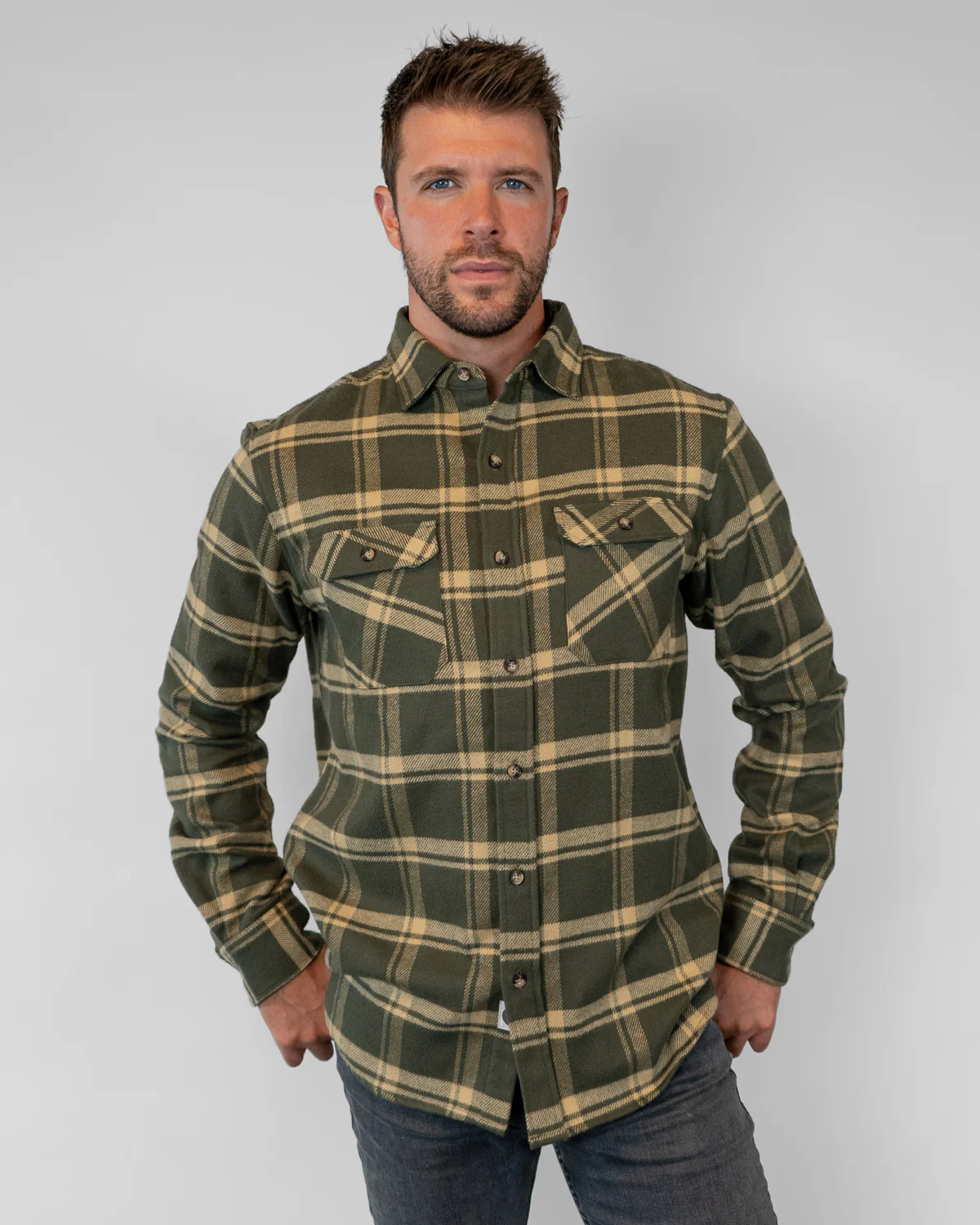 Field Grand Flannel, Olive - Image 4