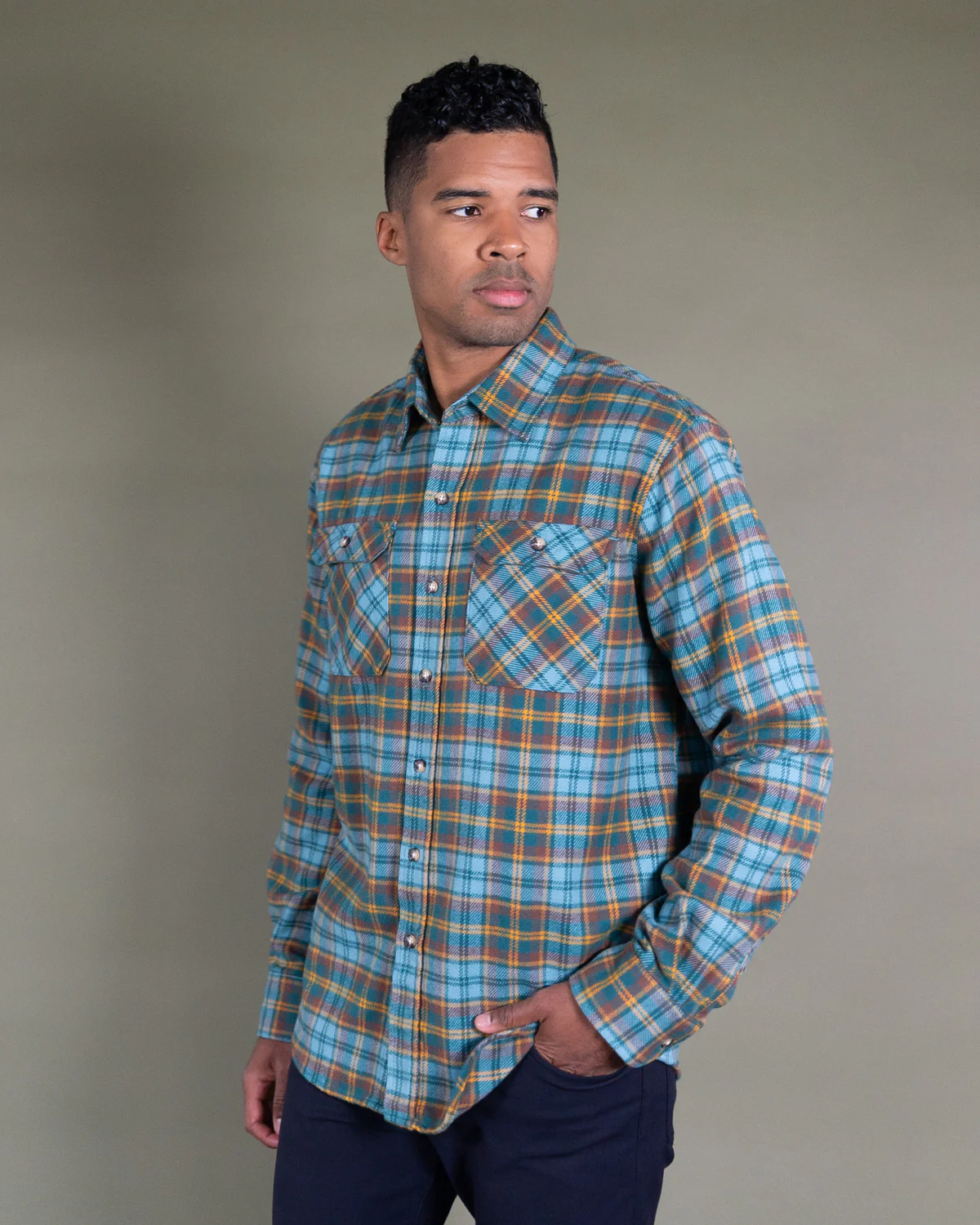 Field Grand Flannel, Sea Green - Image 11