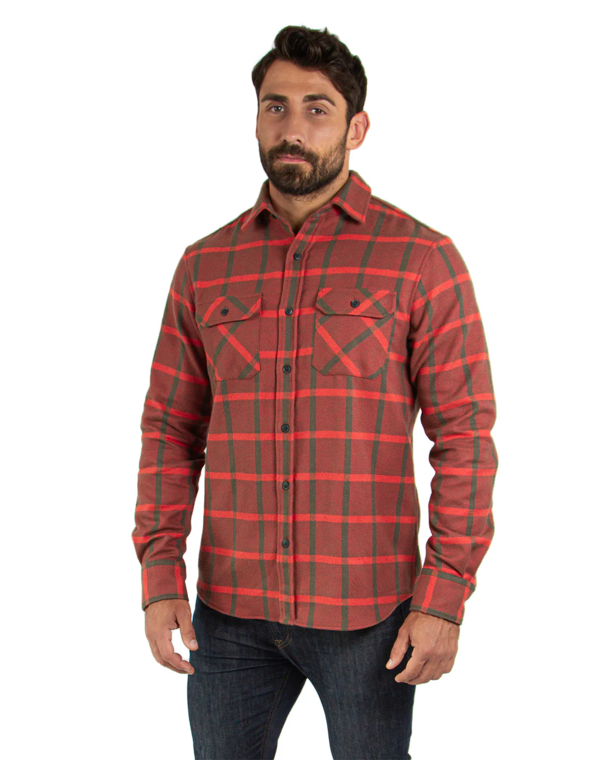 Field Grand Flannel, Brick Windowpane - Image 5