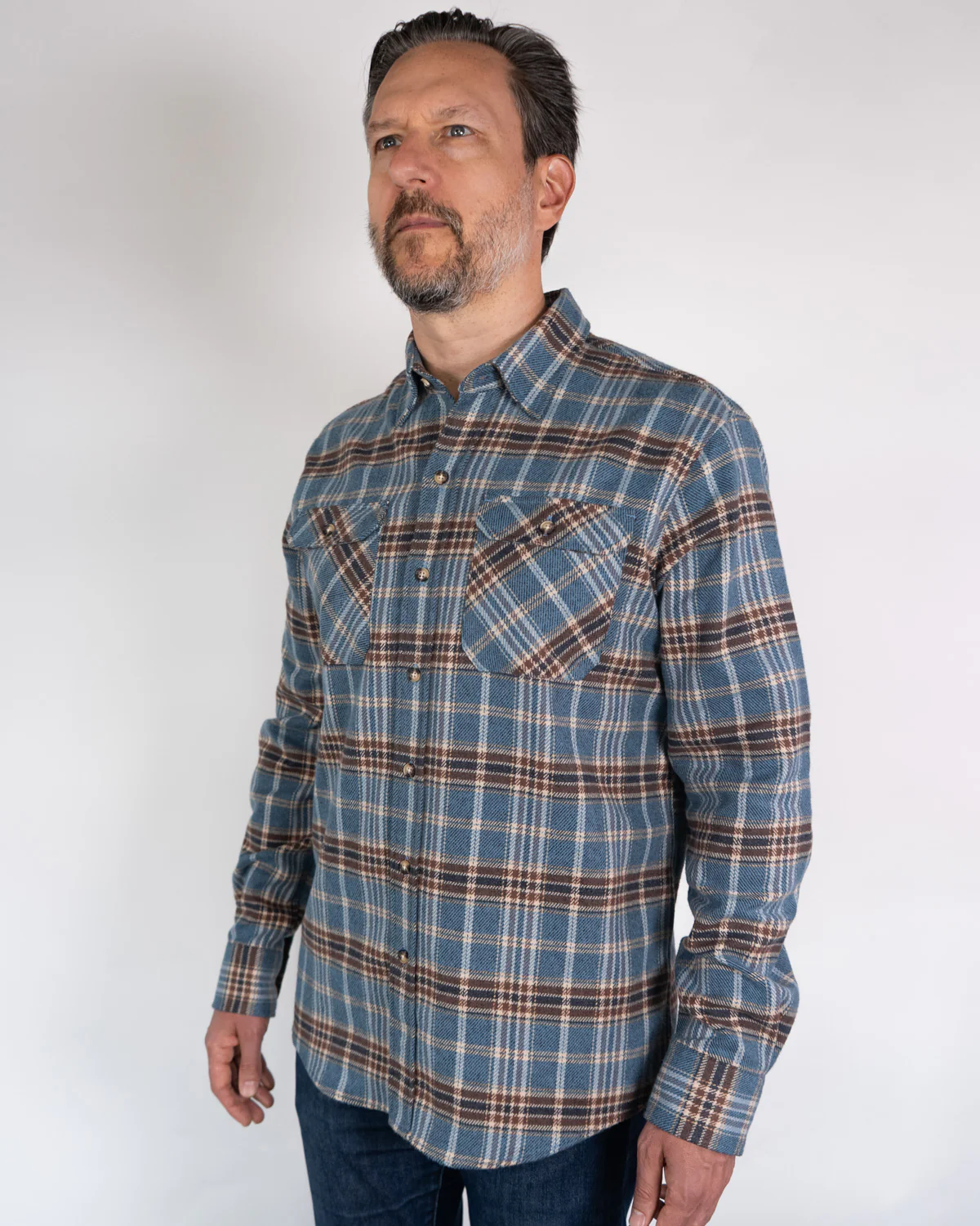 Field Grand Flannel, Steel Blue - Image 14