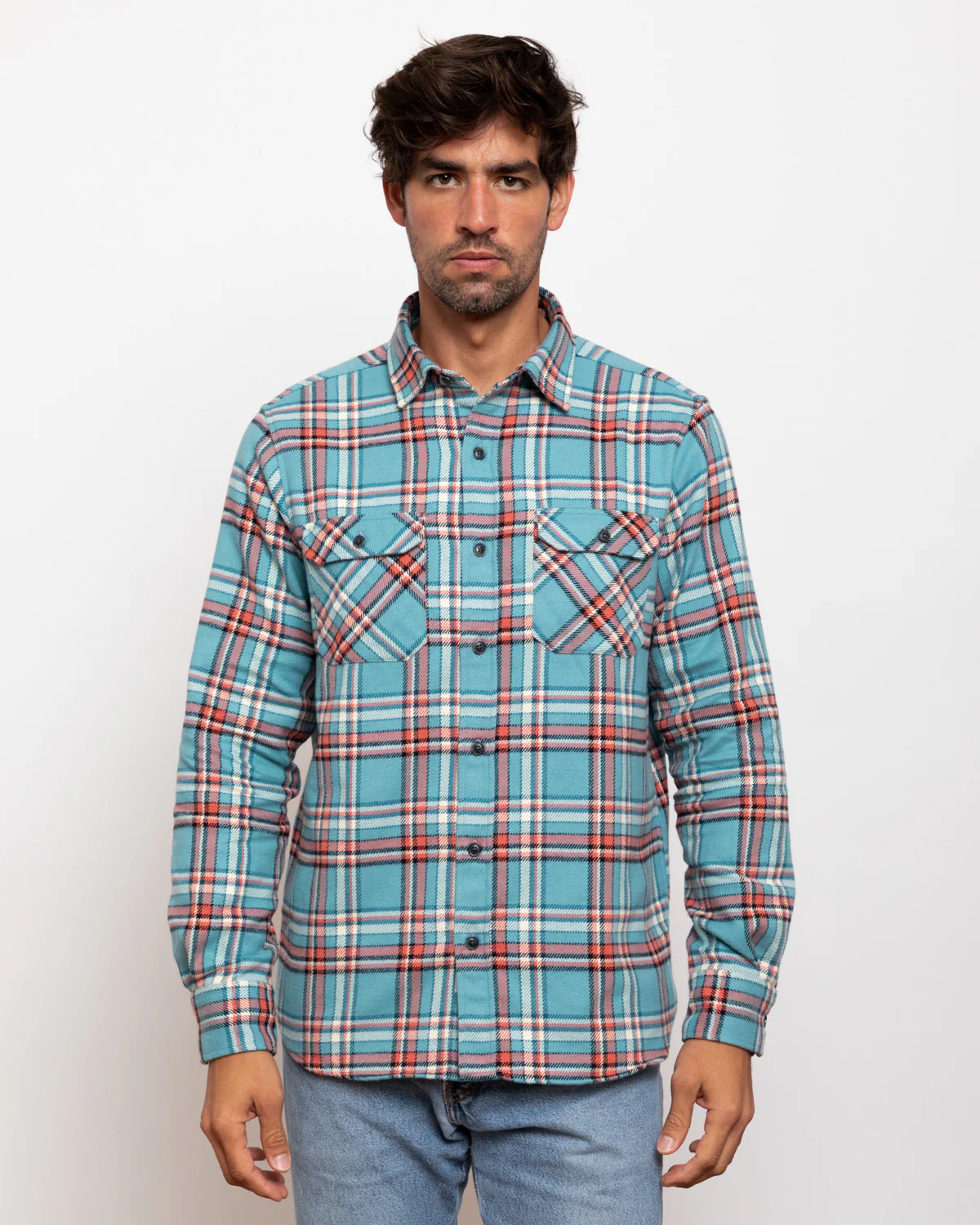 Field Grand Flannel, Teal - Image 10