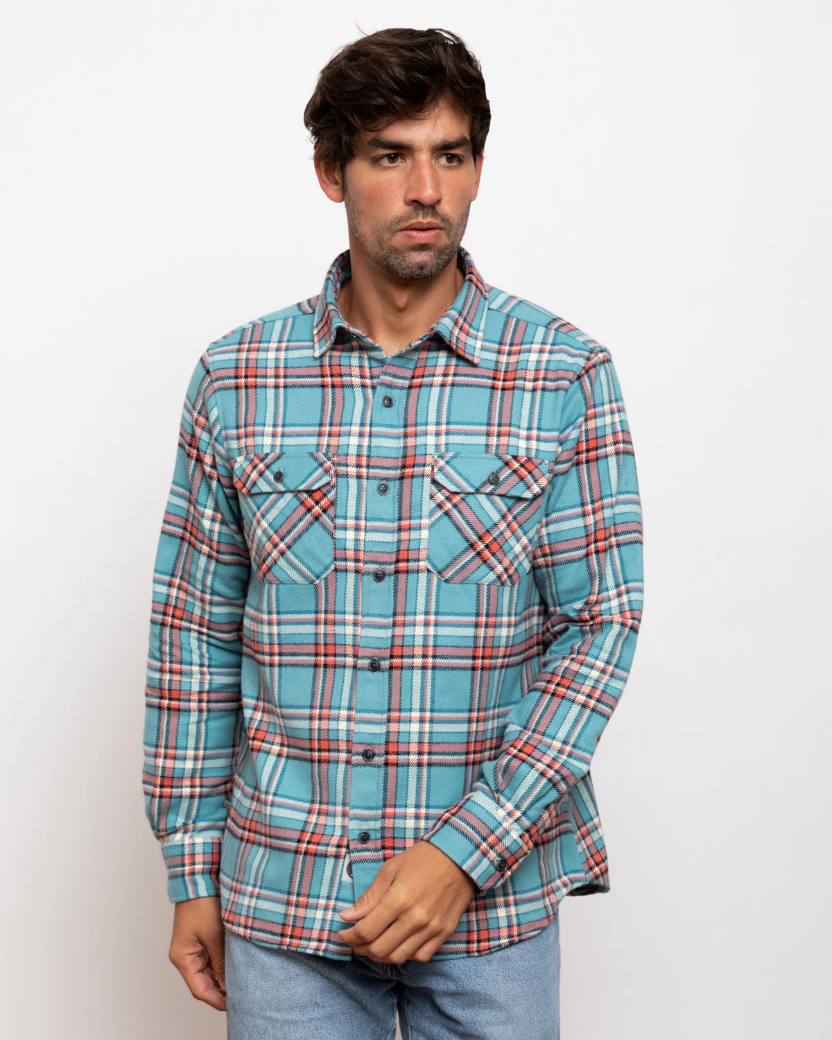 Field Grand Flannel, Teal - Image 11