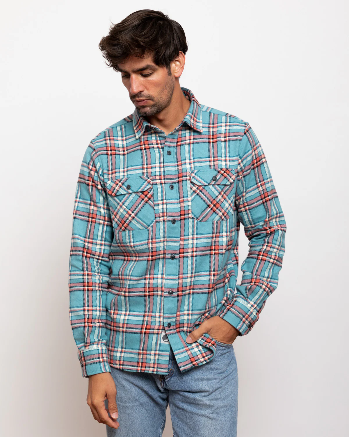 Field Grand Flannel, Teal - Image 12