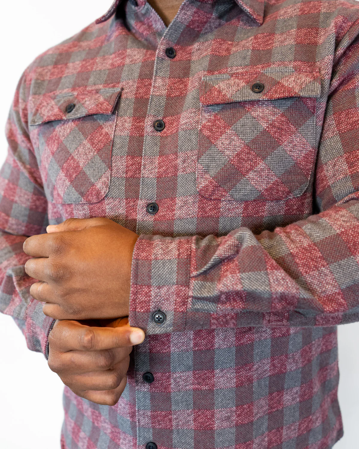 Grand Flannel, Burgundy, Relaxed Fit - Image 10
