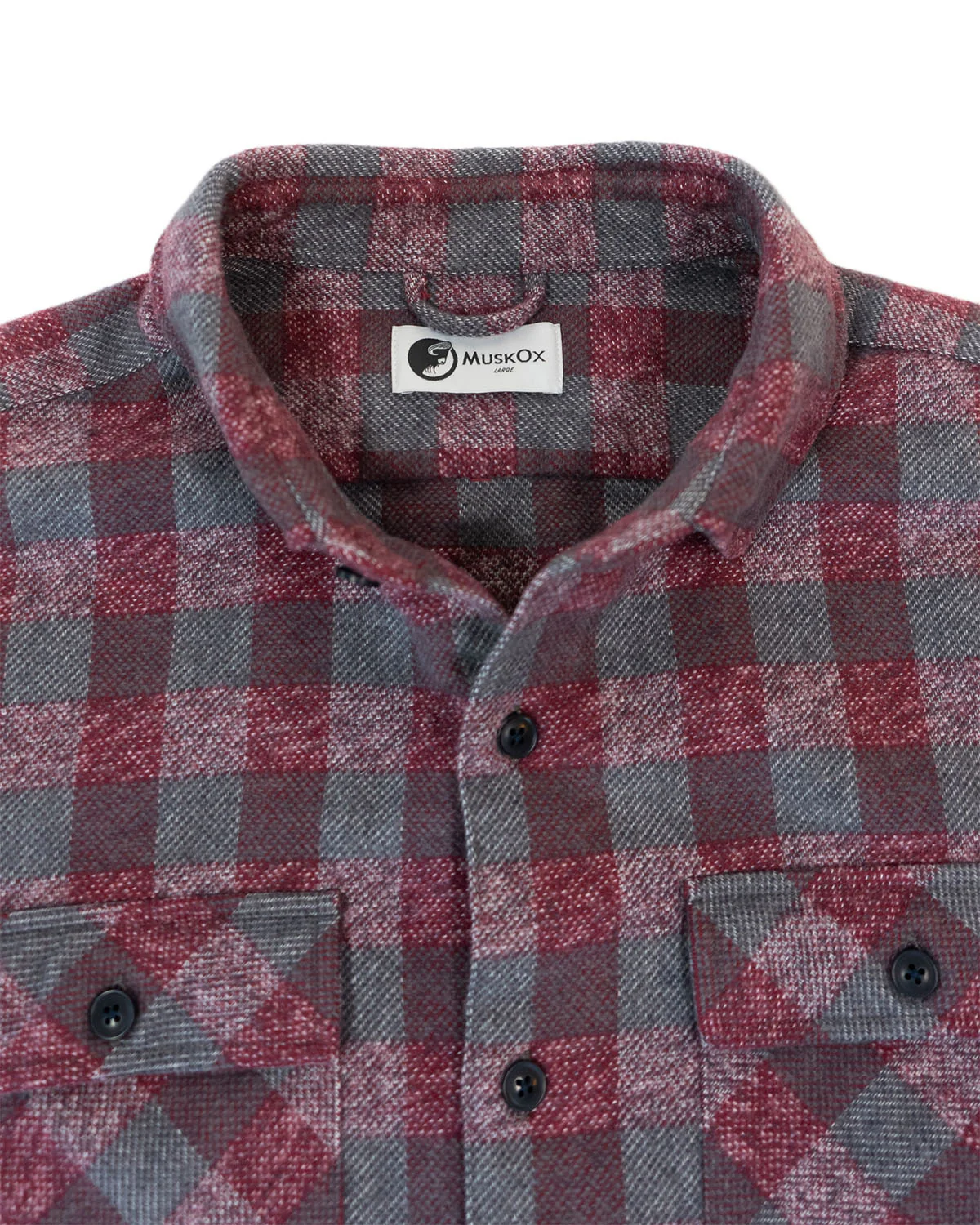 Grand Flannel, Burgundy, Relaxed Fit - Image 13