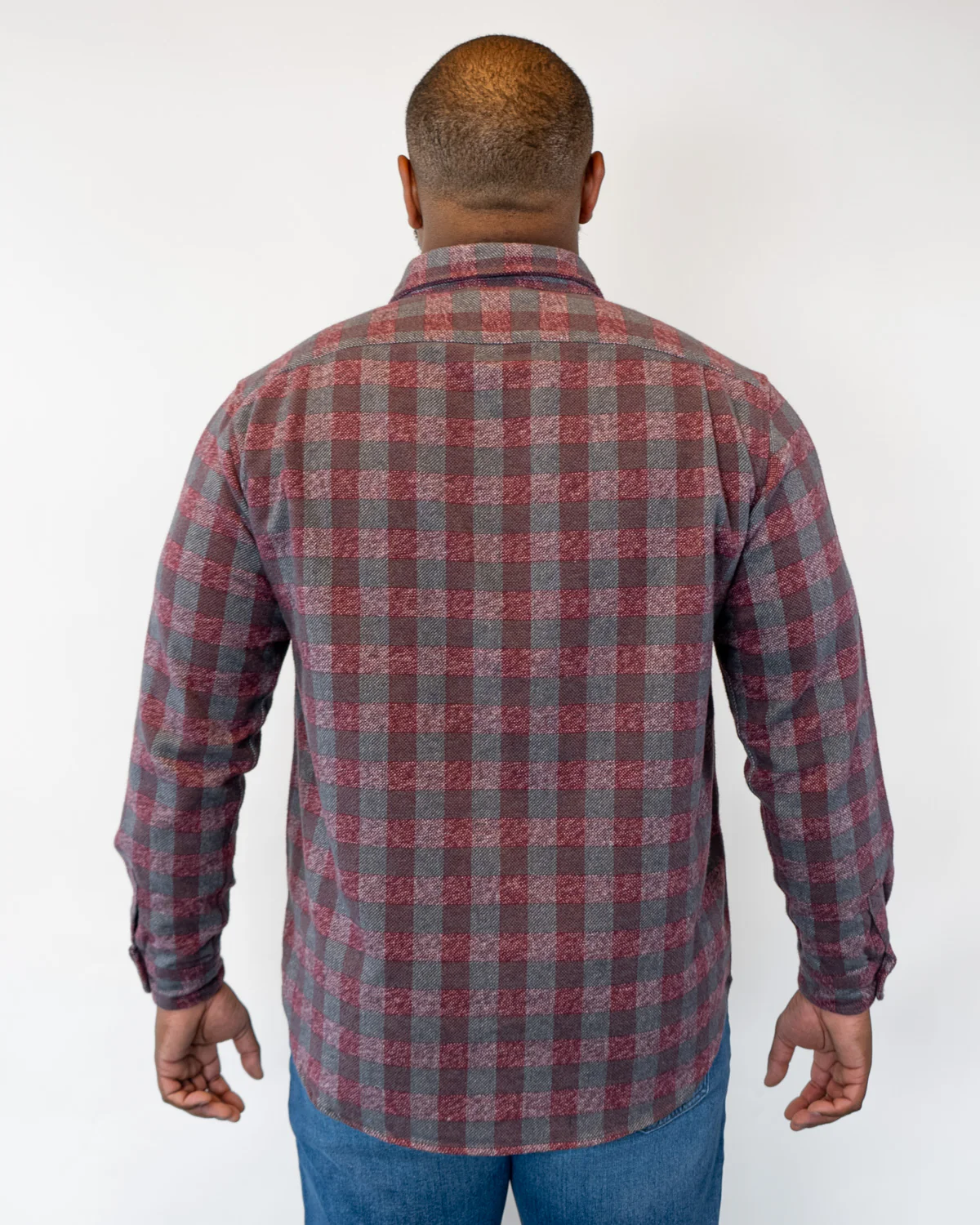 Grand Flannel, Burgundy, Relaxed Fit - Image 7