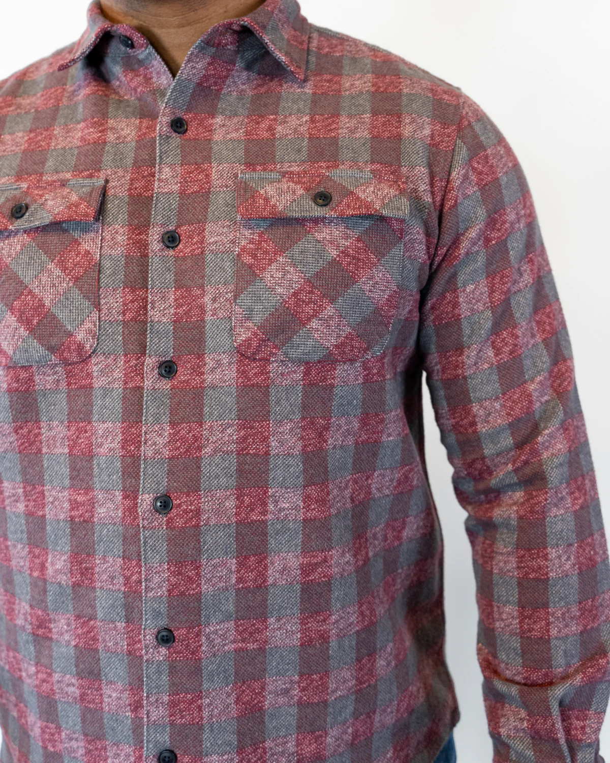 Grand Flannel, Burgundy, Relaxed Fit - Image 9