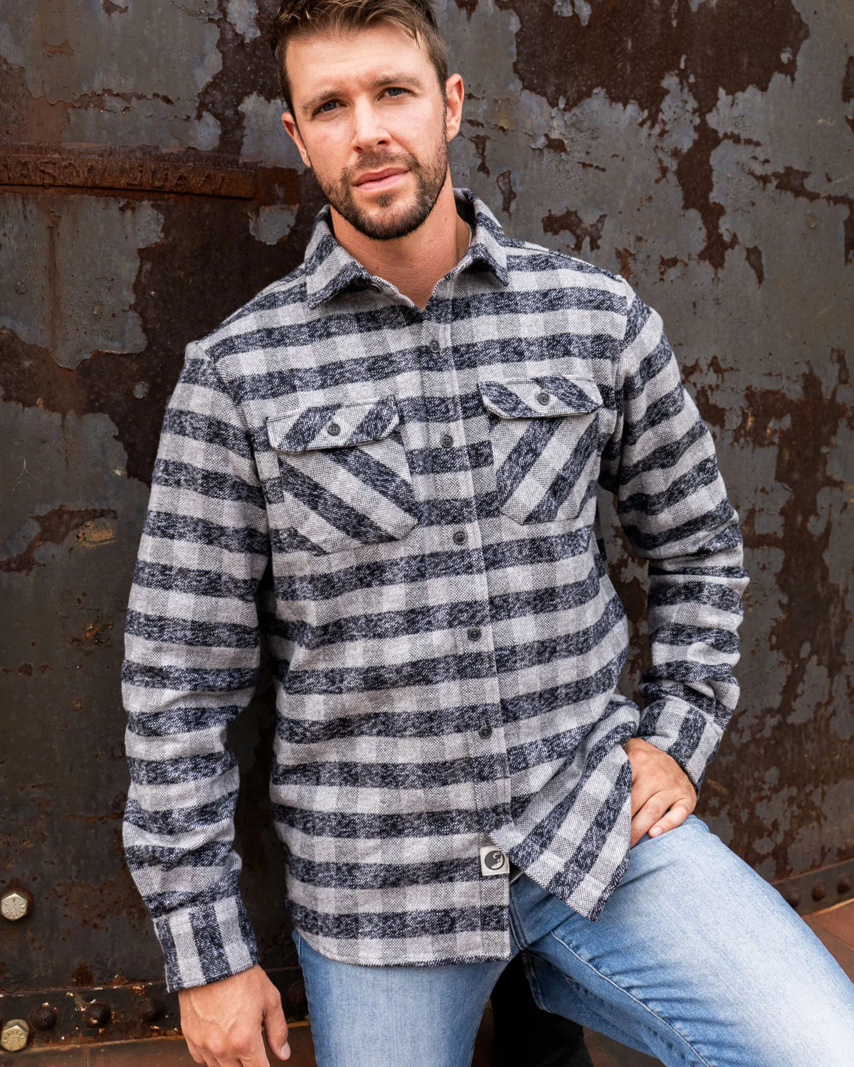 Grand Flannel, Charcoal Gingham - Image 10