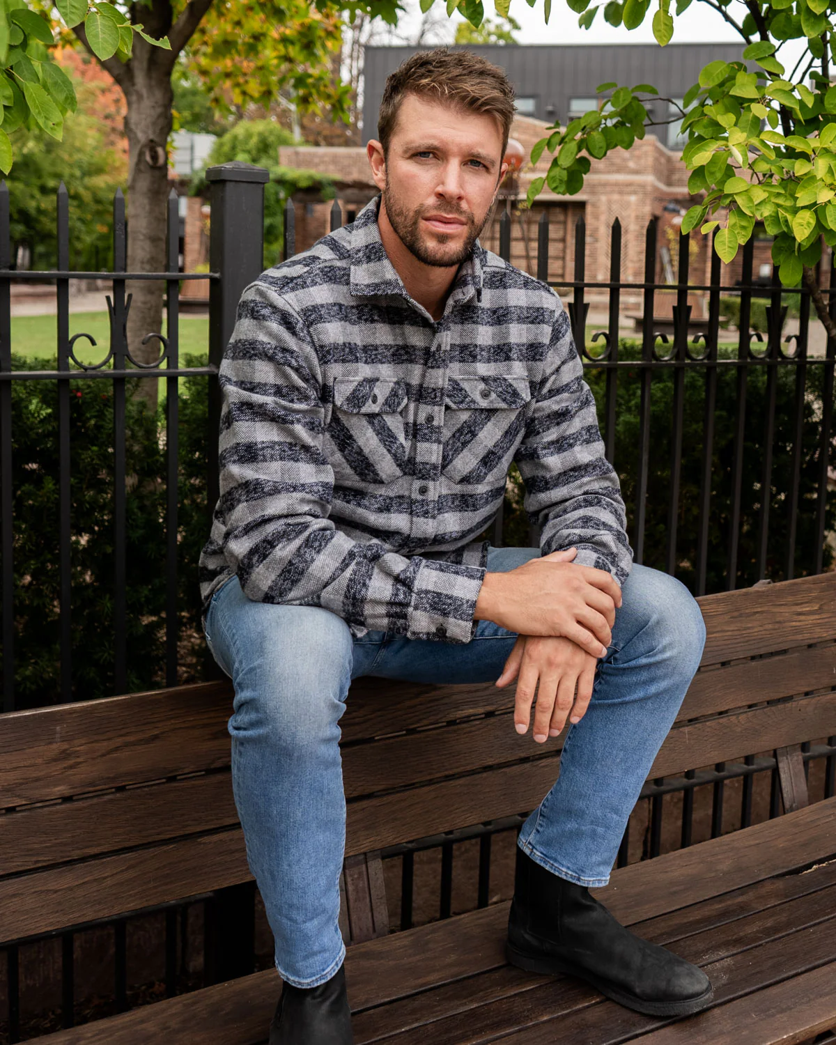 Grand Flannel, Charcoal Gingham - Image 11