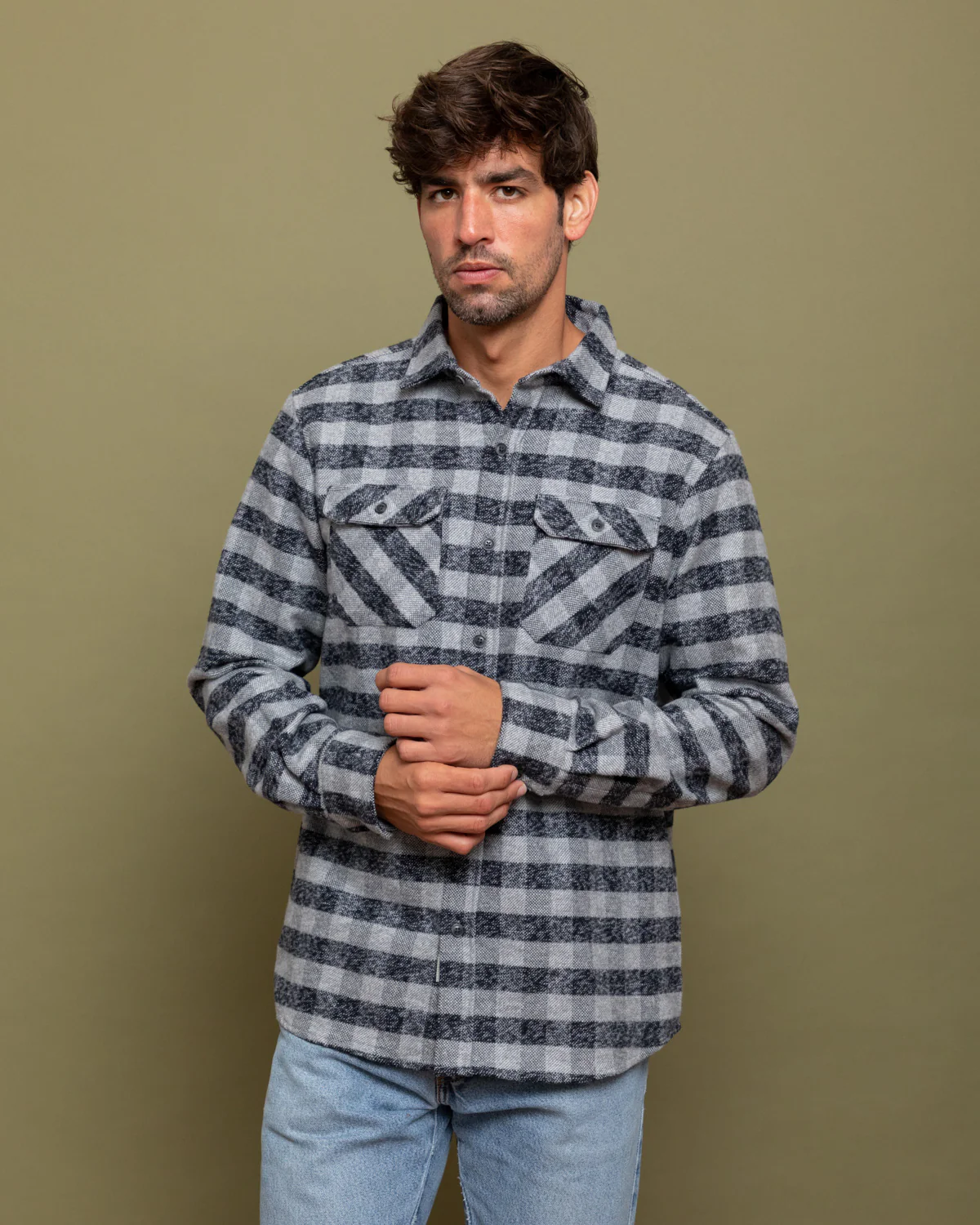 Grand Flannel, Charcoal Gingham - Image 3