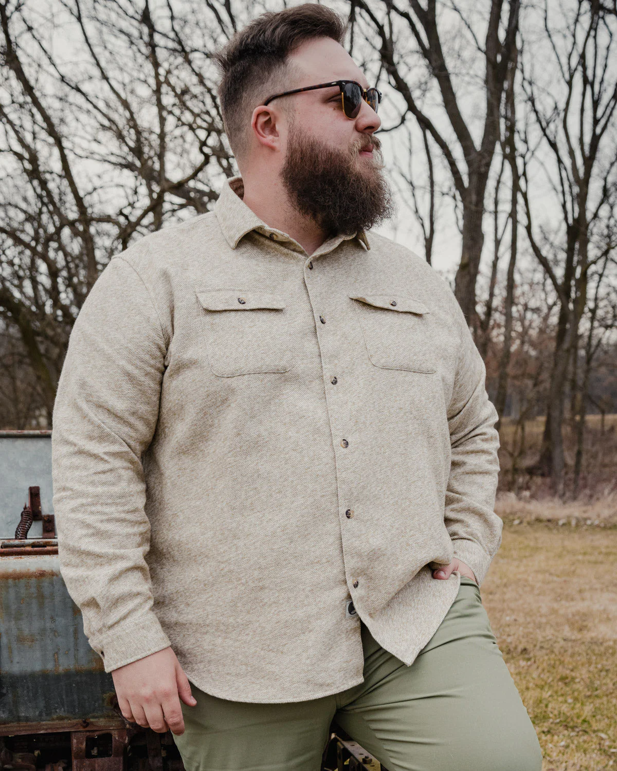 Grand Flannel, Seagrass, Relaxed Fit - Image 10