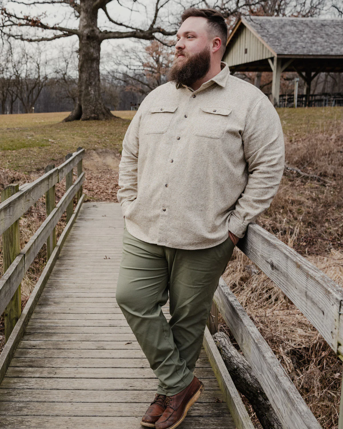 Grand Flannel, Seagrass, Relaxed Fit - Image 11