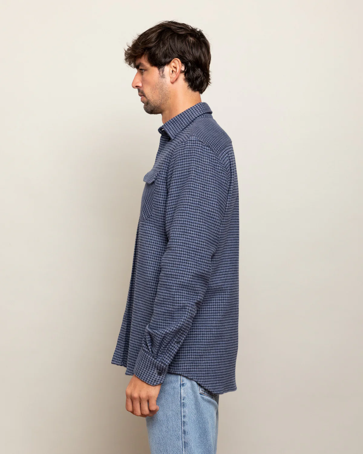 Grand Flannel, Dark Blue Mini Check - Image 4