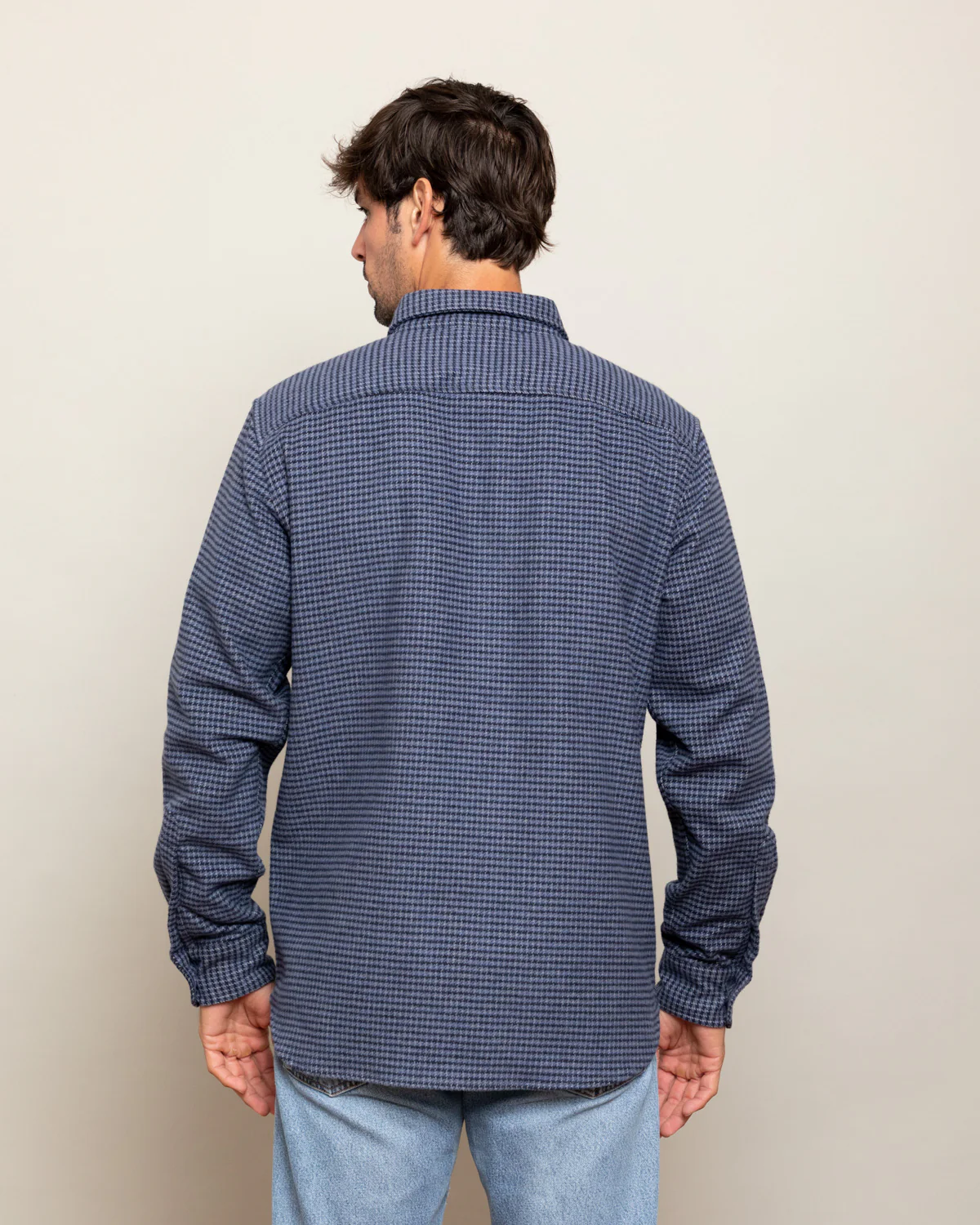 Grand Flannel, Dark Blue Mini Check - Image 5