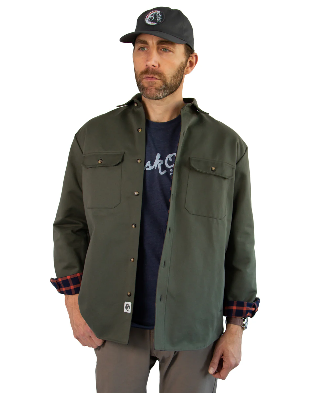 Lined Yukon Flannel Shirt Jacket, Olive - Image 3