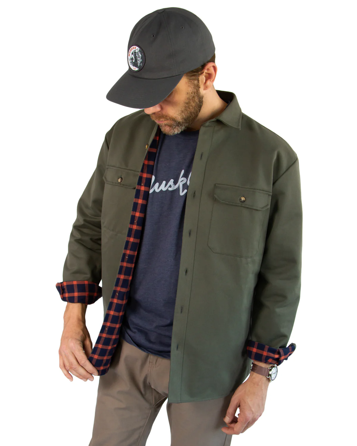 Lined Yukon Flannel Shirt Jacket, Olive - Image 4