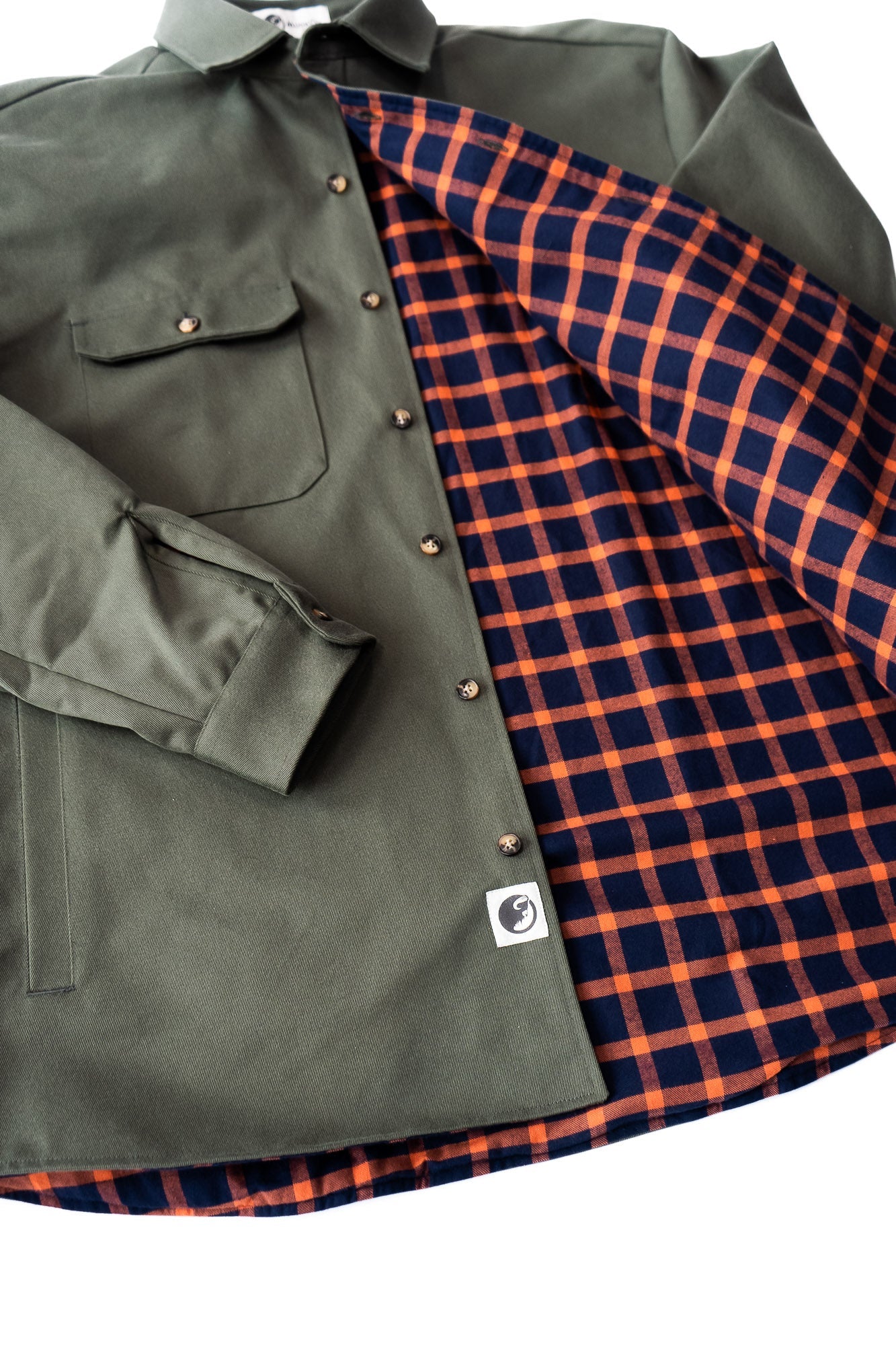 Lined Yukon Flannel Shirt Jacket, Olive - Image 8