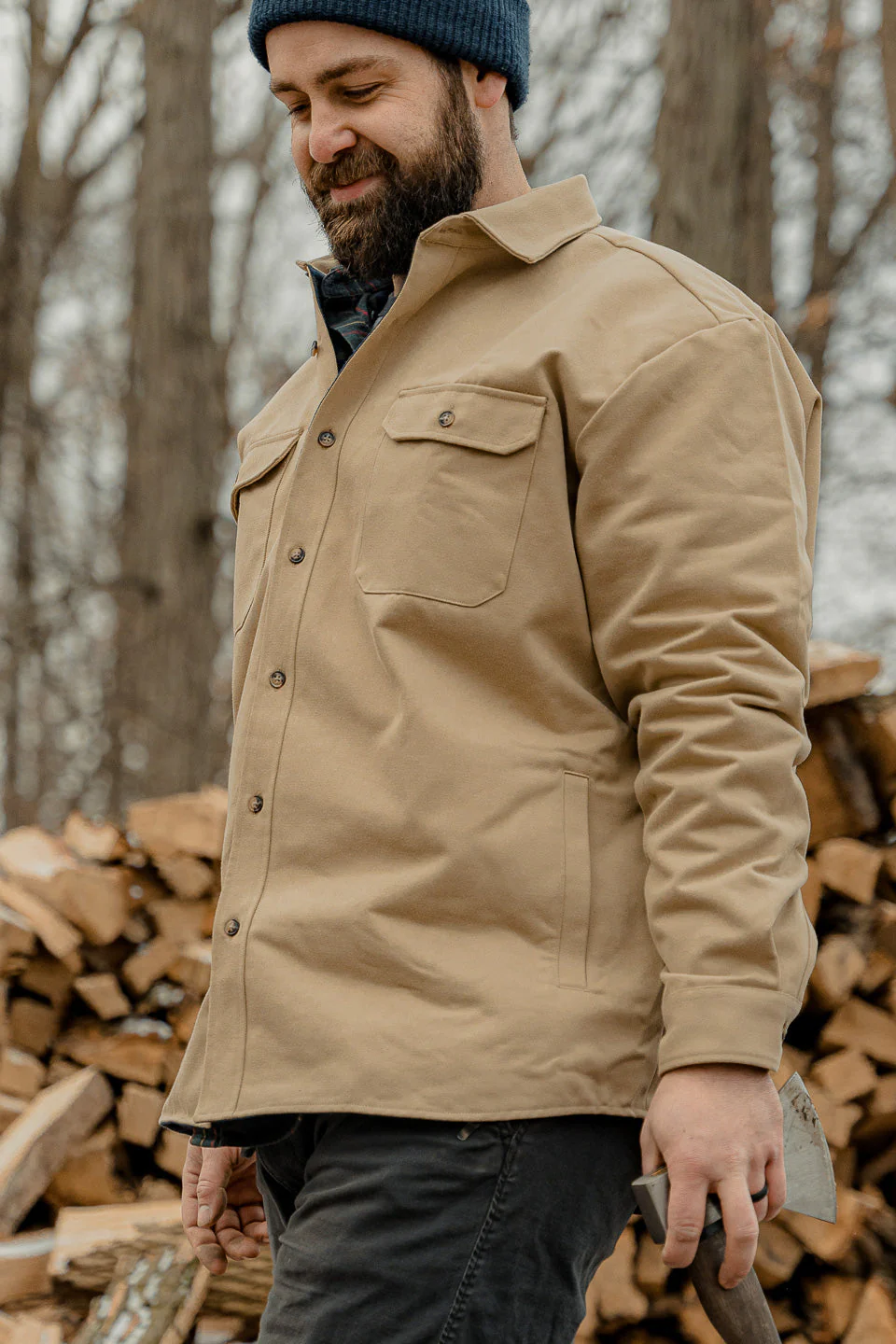 Lined Yukon Flannel Shirt Jacket, Tan - Image 17