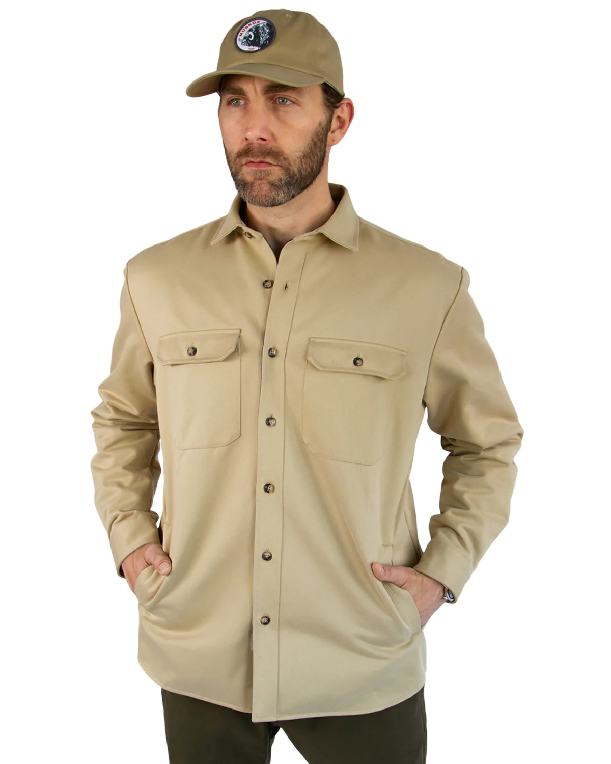 Lined Yukon Flannel Shirt Jacket, Tan - Image 4