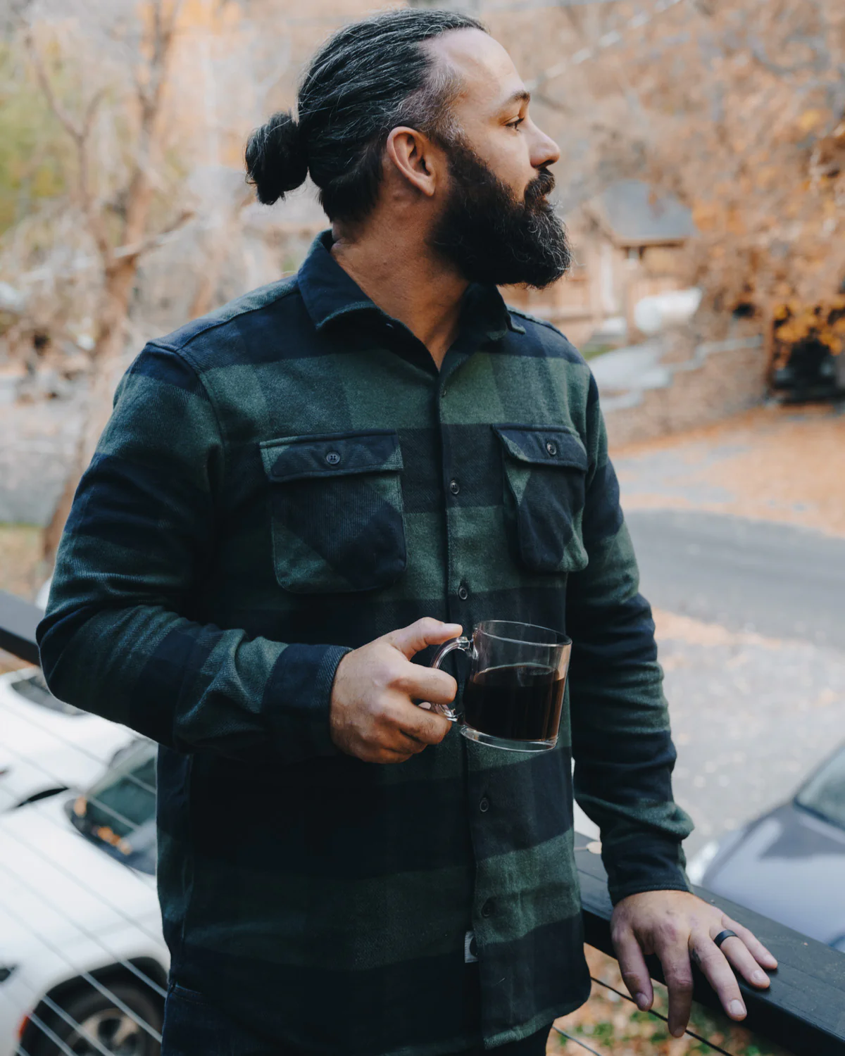 Relaxed Flannel, Giant Gingham in Navy - Image 10