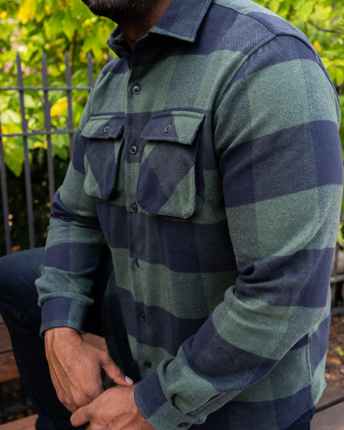 Relaxed Flannel, Giant Gingham in Navy - Image 13