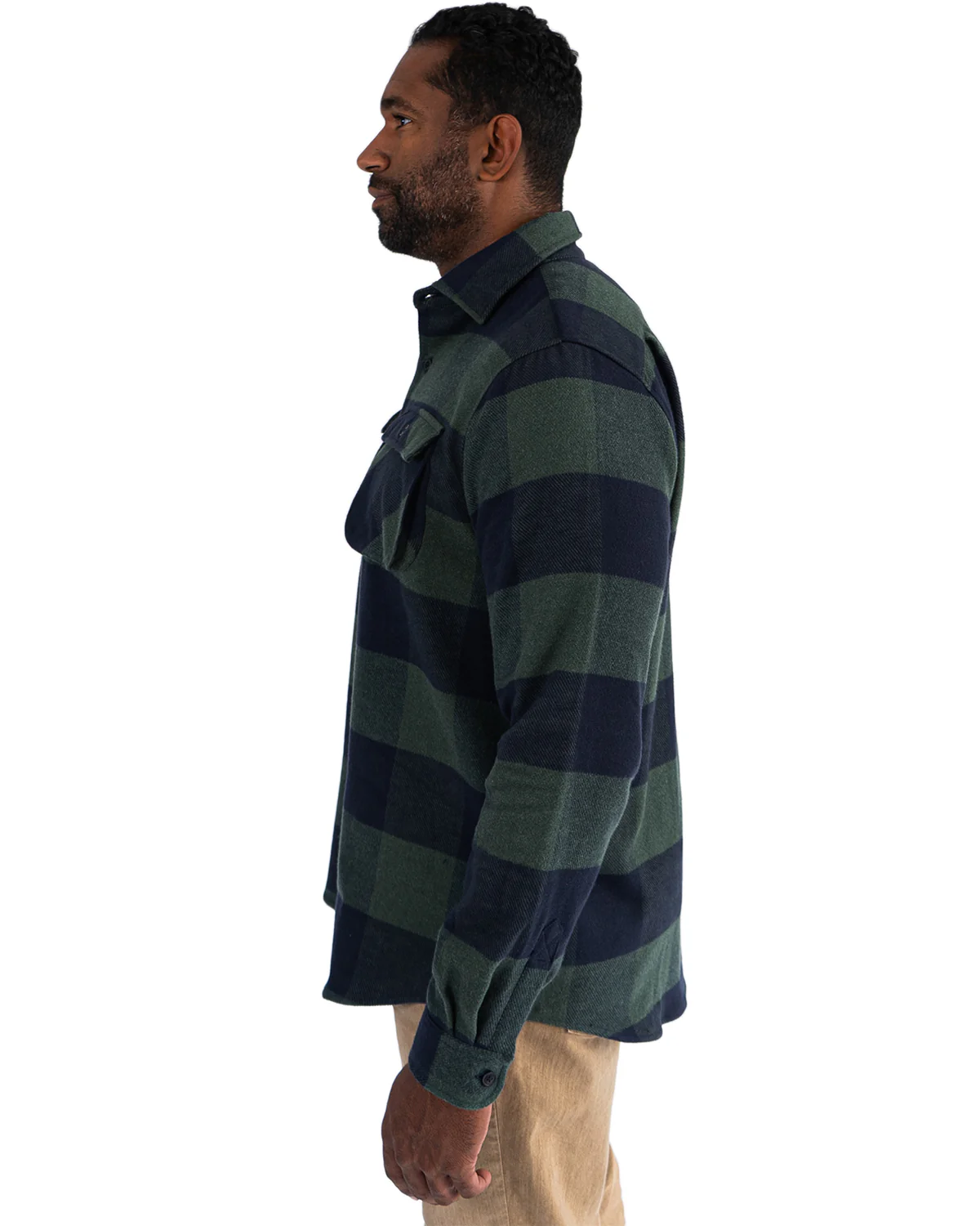 Relaxed Flannel, Giant Gingham in Navy - Image 4