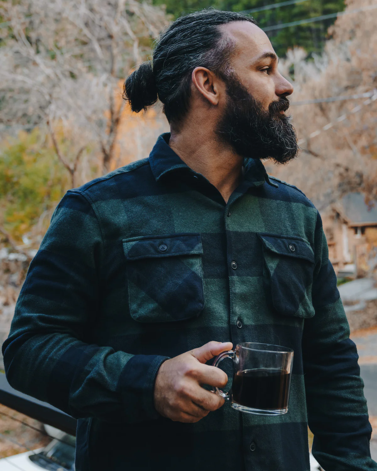 Relaxed Flannel, Giant Gingham in Navy - Image 9
