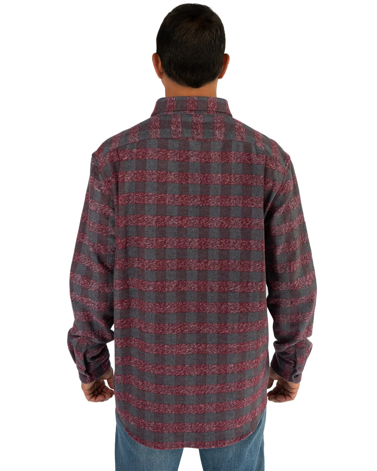 Relaxed Flannel, Burgundy - Image 4