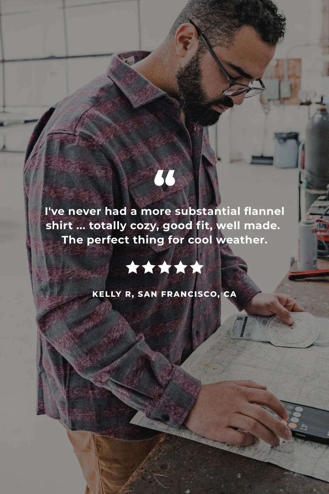 Relaxed Flannel, Burgundy - Image 5