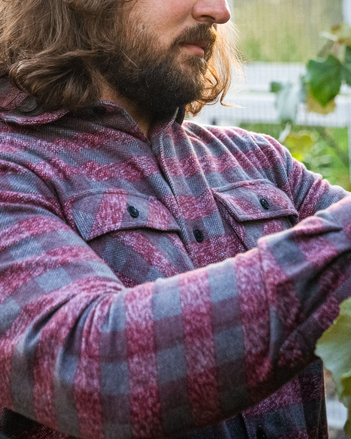 Relaxed Flannel, Burgundy - Image 7